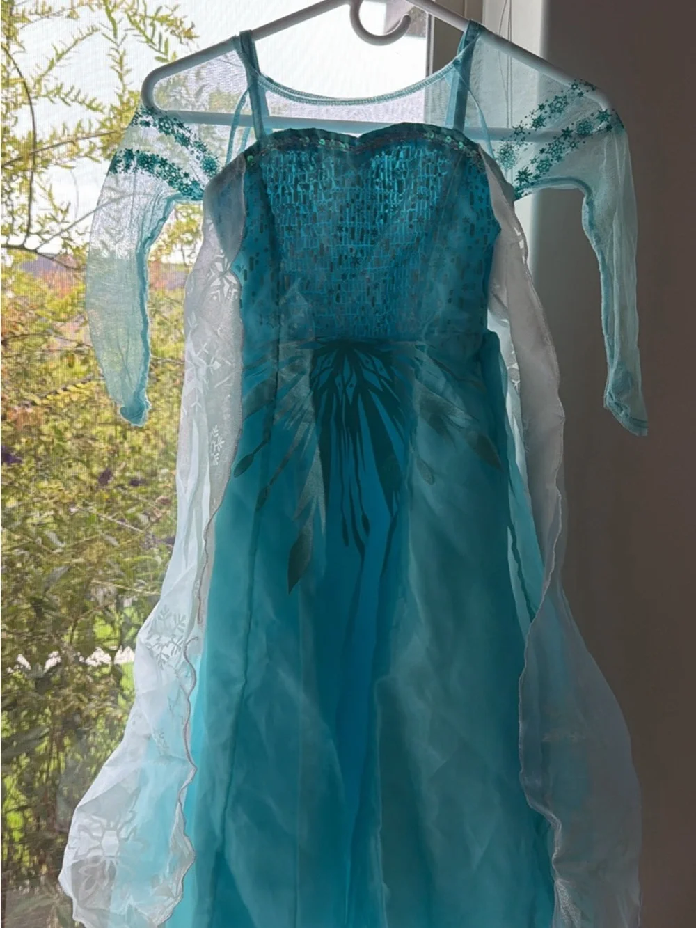 Disney Girls Aqua Blue Frozen-Inspired Tulle Gown